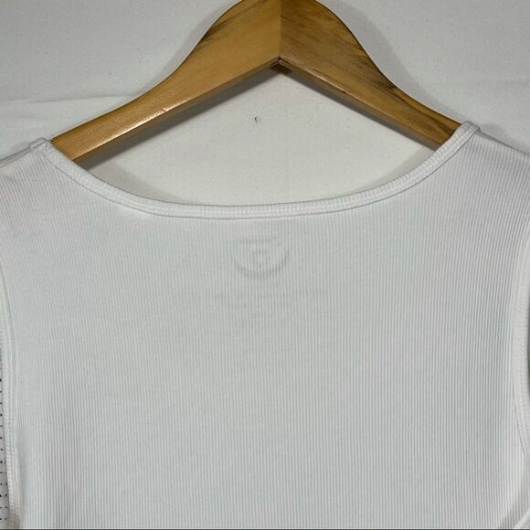 Zenergy White With Black Sequin Tank Top - Picture 11 of 11